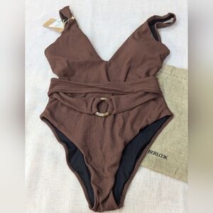 Berlook / new with tags /  L / M / XL Neck O-Ring One-Piece Swimsuit